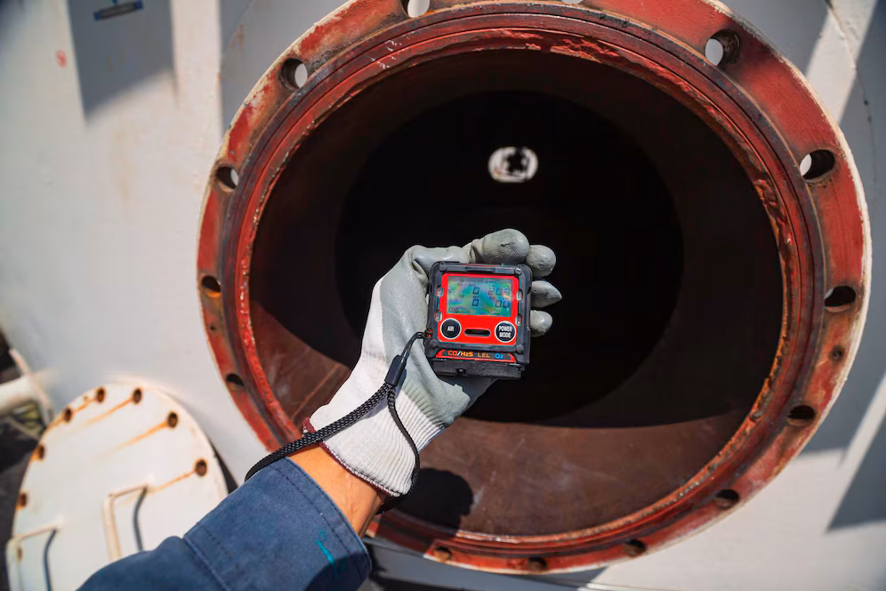 Technician Using a Portable Vibration Meter